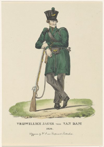 Van Dams frivillige jeger, 1830 Frivillig Hunter of Van Dam 1830 (tittel på objekt) av Anonymous