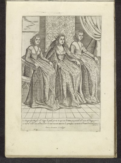 Vrouw van de doge met twee vrouwen Scènes uit het Venetiaanse leven (serietittel) Habiti d