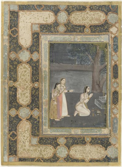 Kvinner foran et linga-alter (Bhairavi ragini) av Anonymous