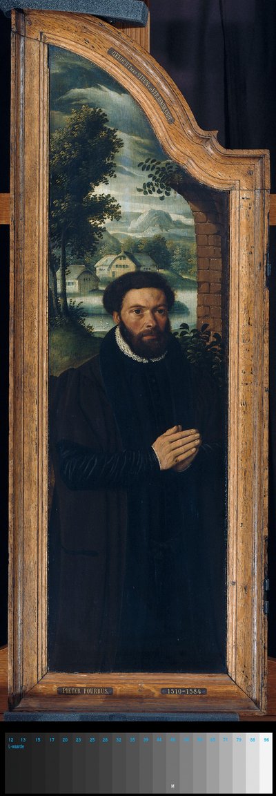 Vinge av en triptyk med portrettet av Julien de Brouckere av Anonymous