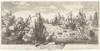 Zeeslag ved Beachy Head, 1690 Sjøkamp mot engelskmenn og nederlendere 10. juli 1690 (tittel på objekt) av Anonymous
