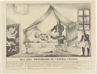Ziekbed van generaal Chassé, 1830 Midlertidig sykdom hos General Chassé (tittel på objekt) av Anonymous