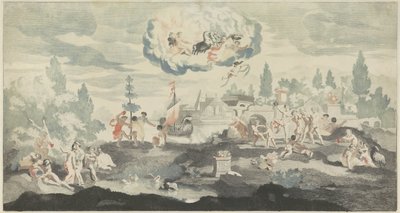 Solguden Apollo rir over himmelen i vognen sin av Anonymous
