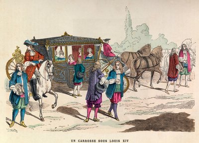 En trener, kongen Ludvig XIVs regjeringstid på 1600-tallet - En trener, kongen Ludvig XIVs regjeringstid - privat samling av Anonymous Anonymous