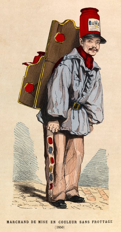 En fargehandler uten friksjon i Paris i 1850 - privat samling av Anonymous Anonymous