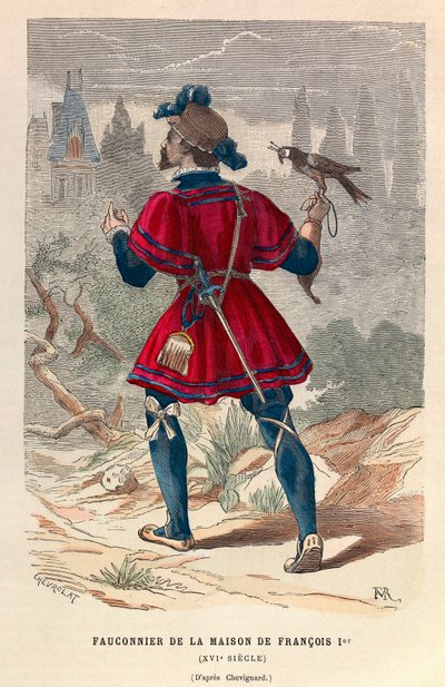 A Falconer fra House of King Francois I på 1500 -tallet - Falconer av husholdningen til Francis I fra Frankrike 1500 -tallet - Privat samling av Anonymous Anonymous