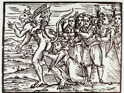 En heks kysser satan (Gravering av Anonymous Anonymous