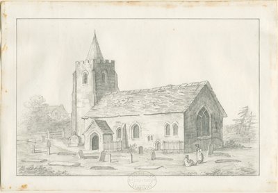 Acton Trussell Church: blyanttegning, nd [?1800-tallet] (tegning) av Anonymous Anonymous
