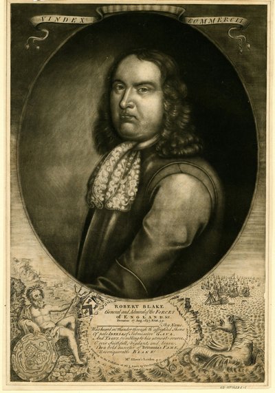Admiral Robert Blake (1599-1657) - Anonym - 1657 - Mezzotint - 37x25,5 - Privat samling av Anonymous Anonymous