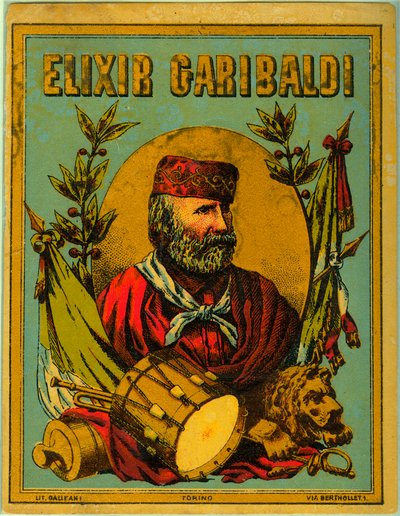 Annonse for Elixir Garibaldi, med portrett av den italienske patrioten av Anonymous Anonymous