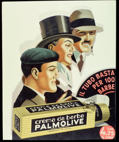 Reklameplakat for barberkremen Palmolive 1936 av Anonymous Anonymous