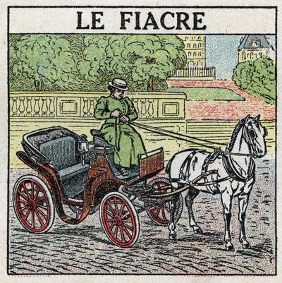 Dyretrekk: fiakren. Anonym illustrasjon fra 1925. Privat samling. av Anonymous Anonymous