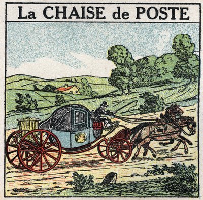 Animal traction: the post chair. Anonymous illustration of 1925. Private collection. av Anonymous Anonymous