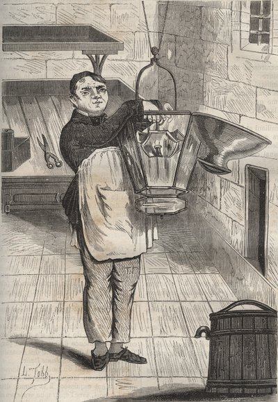 Anthelme Collet (1785-1840) ved fengselet i Rochefort. Gravering i «Fangernes historie fra deres skapelse til i dag» (1877) av Pierre Zaccone (1817-1895) (Colonia Penale - Straffekoloni). Privat samling. av Anonymous Anonymous