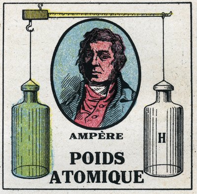 Atoms: The Atomic Weight by Andre Marie Ampere (1775-1836). Anonymous illustration from 1925. Private collection. av Anonymous Anonymous