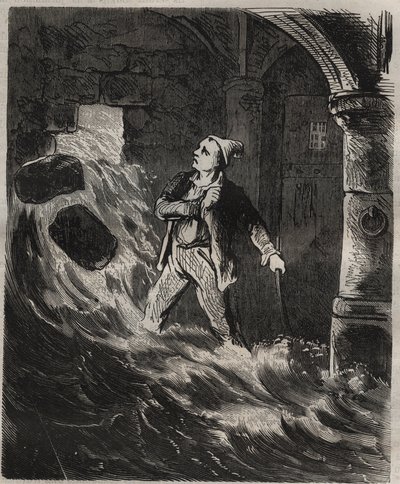 Rømningsforsøk fra Toulon Bagne på 1800-tallet. Gravering i «Fangernes historie fra deres skapelse til i dag» (1877) av Pierre Zaccone (1817-1895) (Colonia Penale - Straffekoloni). Privat samling. av Anonymous Anonymous