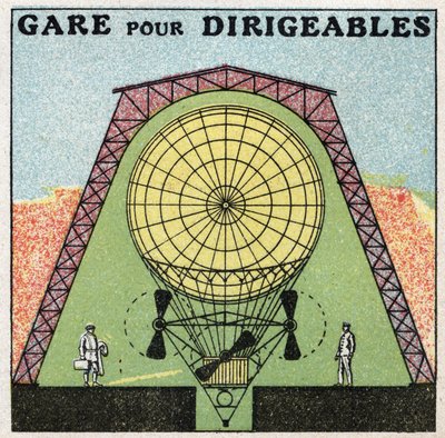Balloons: station for airships. Anonymous illustration of 1925. Private collection. av Anonymous Anonymous