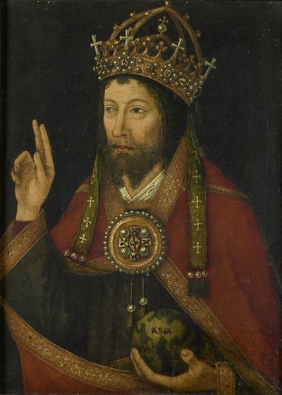 Kristus som Salvator Mundi, ca. 1500 (olje på panel) av Anonymous Anonymous