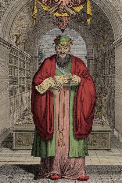 Konfucius (551-479) f.Kr. gravering - Confucius (eller Kong Fu Zi eller KongZi) (551-479 f.Kr.). av Anonymous Anonymous
