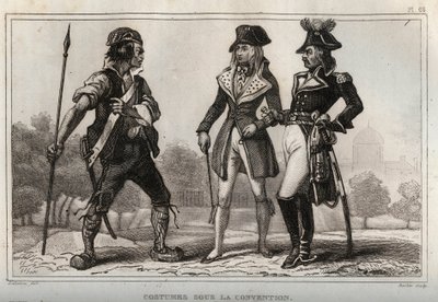 Kostymer under konvensjonen. Gravering fra 1859 i “” Le Monde. Alle folkeslags historie fra de fjerneste tider til i dag». av M. E. de Lostalot-Bachoue (Lostalot Bachoue). Privat samling. av Anonymous Anonymous