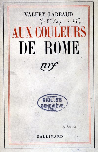 Cover av "" In the Colours of Rome"" av Valéry Larbaud, Paris, Gallimard av Anonymous Anonymous
