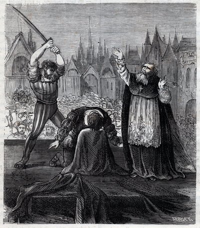 Decapitation of Count Egmont and Hoorn (1568) at Brussels during Spanish tyranny in Netherlands - War of Four Twenty Years (1568-1648): the decollation of Lamoral, Count of Egmont, Prince of Gavre (1522-1568), Dutch politician. He was condemned in the fram av Anonymous Anonymous