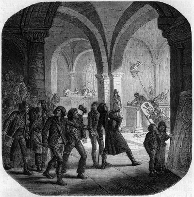 Ødeleggelse av de kongelige gravene til det franske monarkiet i Saint-Denis-kirken av Anonymous Anonymous