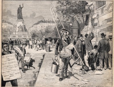 Visning i valgperioden i Frankrike. Gravering i "" Le Petit Parisien"" 20.08.1893. av Anonymous Anonymous