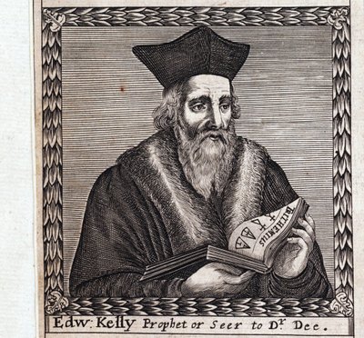 Edward Kelley eller Edward Talbot (1555-1597) - Anonymt verk, gravering av Anonymous Anonymous