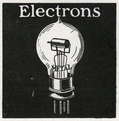 Elektriske fenomener: elektroner. Anonym illustrasjon av 1925. Privat samling. av Anonymous Anonymous