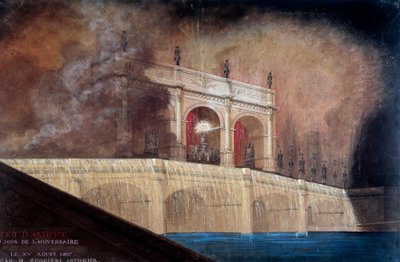 Fyrverkeri av Claude Ruggieri i Paris 15.08.1807 Plate etter et anonymt maleri. 1807 Paris, Musee Carnavalet av Anonymous Anonymous