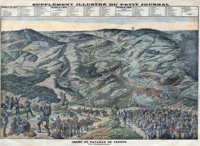 Første verdenskrig 1914-1918 (krig 14-18). Generell oversikt over slagmarken i Verdun fra 21. februar til 19. desember av Anonymous Anonymous