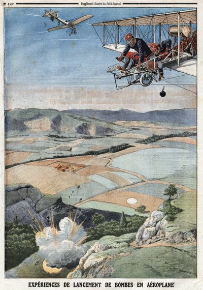 Fransk Armee: "" Launching Experiences for flybombe"". Gravering i "" Le Petité Journal"", 14.04.1912. Privat samling. av Anonymous Anonymous