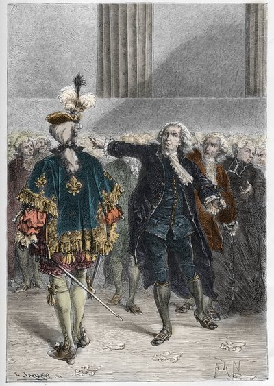 French revolution - meeting of the general states on 23/06/1789: Honore Gabriel (Honore-Gabriel) Riqueti, Count of Mirabeau (1749-1791) apostrophant Henri Evrard (Henri-Evrard), Marquis of Dreux Breze (Dreux-Breze) (1762-1829) - General states in Versaille av Anonymous Anonymous