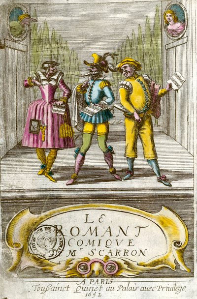 Frontispice av "The comic novel" av den franske forfatteren Paul Scarron (1610-1660) av Anonymous Anonymous