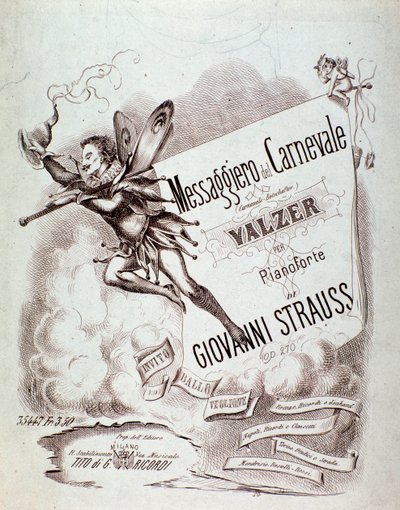 Frontispice av partitur til Carnevals-Botschafter (op. 270) av Johann Strauss av Anonymous Anonymous