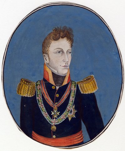 Gebhard Leberecht von Bluecher (Blucher) (1742-1819) prins de Wahlstatt et general prussien - Anonym - ca. 1800 - Akvarell på papir - 17,4x14,2 - Privat samling av Anonymous Anonymous