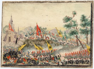 Guerre russo-turque de 1828-1829 - Russisk hær erobret Izmail (Ismail) festning i 1790 - Anonym - 1829 - Akvarell på papir - 19x26 - Privat samling av Anonymous Anonymous