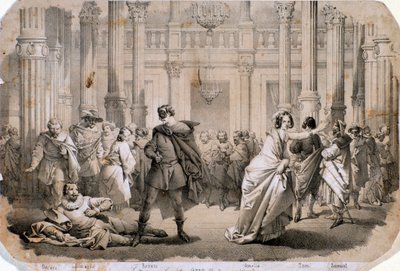 Illustrasjon av en maskert ball, opera av Giuseppe Verdi av Anonymous Anonymous