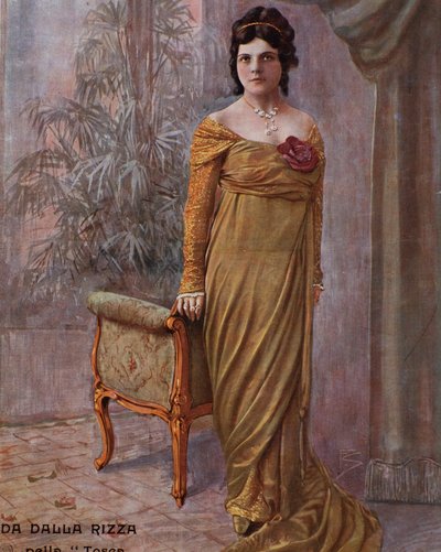 Den italienske sangeren Gilda dalla Rizza i La Tosca av Puccini av Anonymous Anonymous