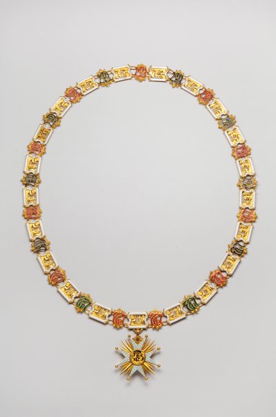 Kingdom of Baviere - Saint Hubert Order: halskjede båret av Luitpold, Duke en Baviere (1890-1973) - Slutten av 1700-tallet - Gull og Emaux - Halskjede: L 122 cm; vekt 460 g (anheng inkludert) - Anheng: D 7,5 cm - Privat samling av Anonymous Anonymous