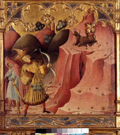 Legend of Saint Michael: På Mount Gargan i Puglia blir en egare-okse funnet av en innbygger i Siponte. Dyret kan ikke nærmes og sender pilene tilbake til den som trakk det. Det ville være en opptreden av erkeengelen Saint Michael-beskytteren av t av Anonymous Anonymous
