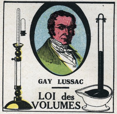 Atomer: bindeloven av Louis-Joseph Gay-Lussac (Louis Joseph Gay Lussac) (1778-1818). Anonym illustrasjon fra 1925. Privat samling. av Anonymous Anonymous