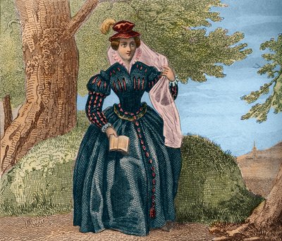 Mary Queen of Scots Dronning Marie Stuart (1542-1587) eller Marie Iere av Skottland. Gravering fra 1859 i “” Le Monde. Alle folkeslags historie fra de fjerneste tider til i dag». av M. E. de Lostalot-Bachoue (Lostalot Bachoue). Privat samling. av Anonymous Anonymous