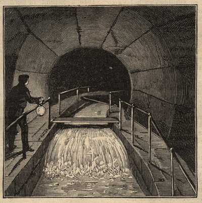 Menilamount Reservoir - Paris - 1890 - gravering 1890 av Anonymous Anonymous