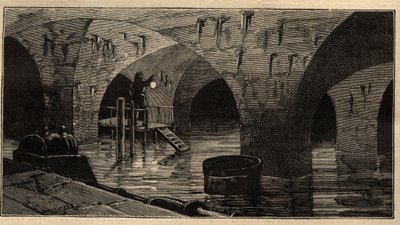 Menilamount Reservoir - Paris - 1890 - gravering 1890 av Anonymous Anonymous
