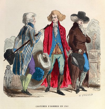 Herredrakter i 1787 - privat samling av Anonymous Anonymous