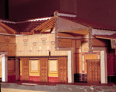 Miniatyr av huset til den tragiske poeten i Pompei. av Anonymous Anonymous