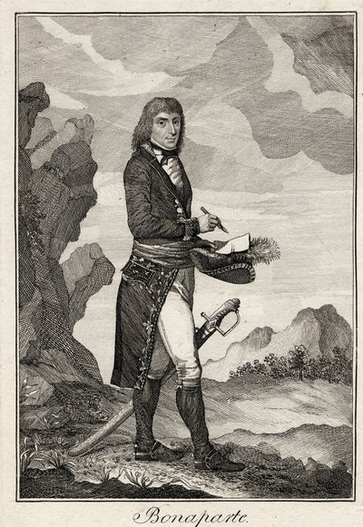 Napoleon Bonaparte - Anonym - 1797 - Kobberstikk - 16,2x11,1 - Privat samling av Anonymous Anonymous