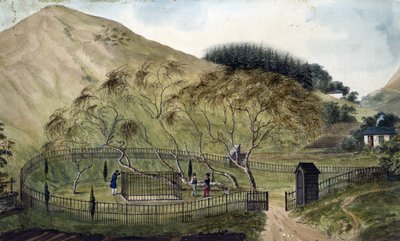 Napoleons gravsted på St. Helena - Anonym - 1833 - Akvarell på papir - 67,6x115,3 - Privat samling av Anonymous Anonymous